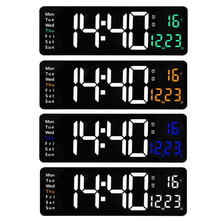 6626 Living Room Wall-Mounted Large Screen Display LED Digital Clock, Color: Orange Temperature - B1