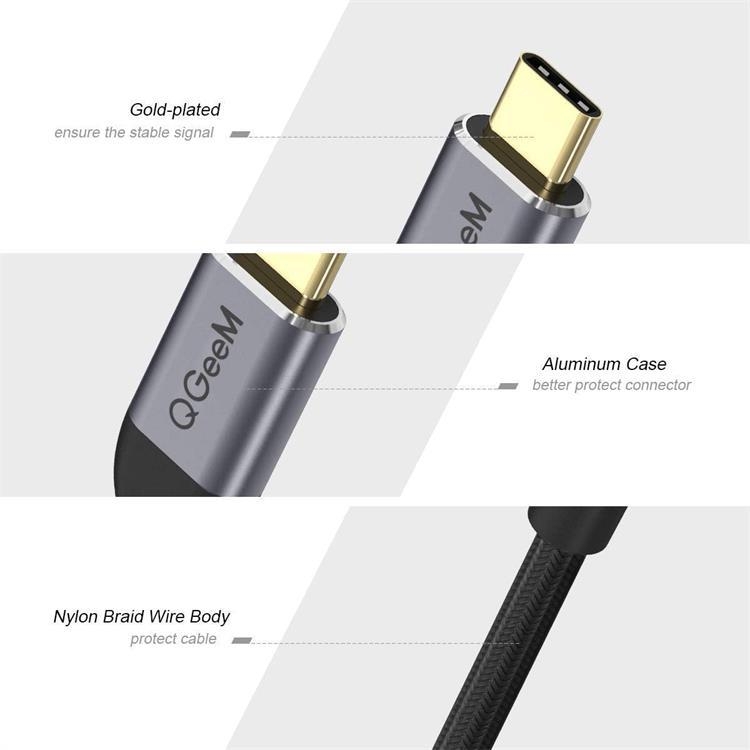 Qgeem QG-UA01 USB Tipo C a Adaptador HDMI (GRIS) - B4