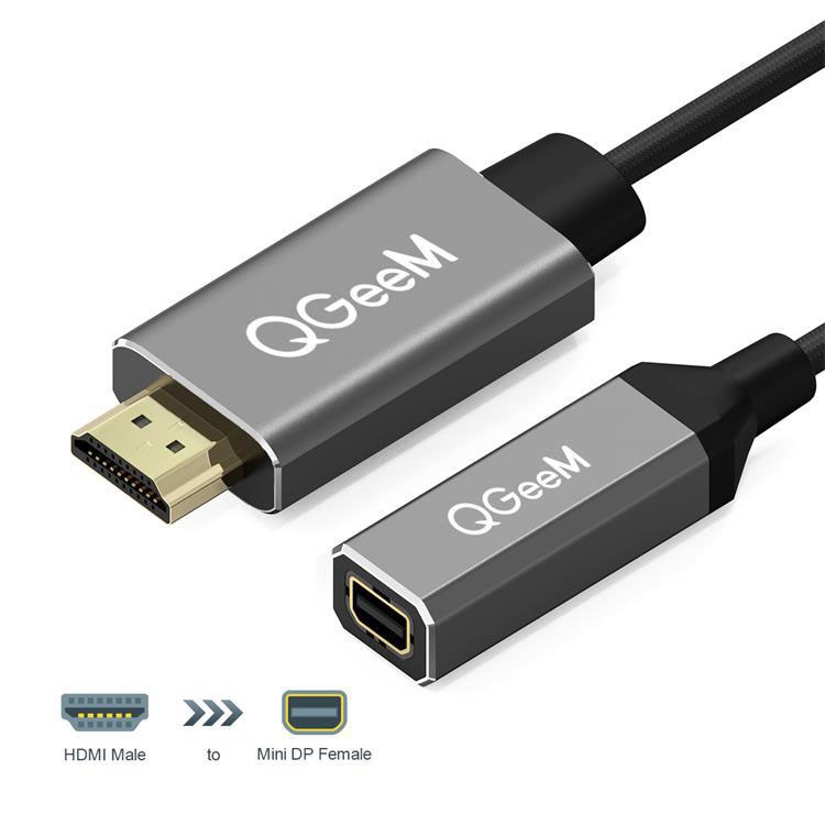 QGeeM QG-HD02 HDMI Single to Mini DP Converter(Silver Gray) - B1