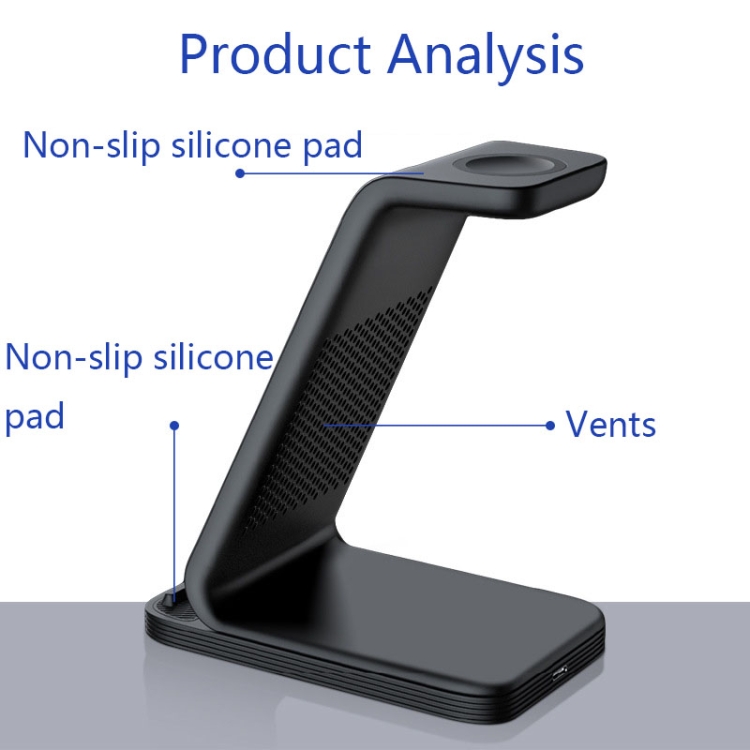 D2 3 In 1 15W Wireless Vertical Charger(Black) D2 3 In 1 15W Wireless Vertical Charger(Black)