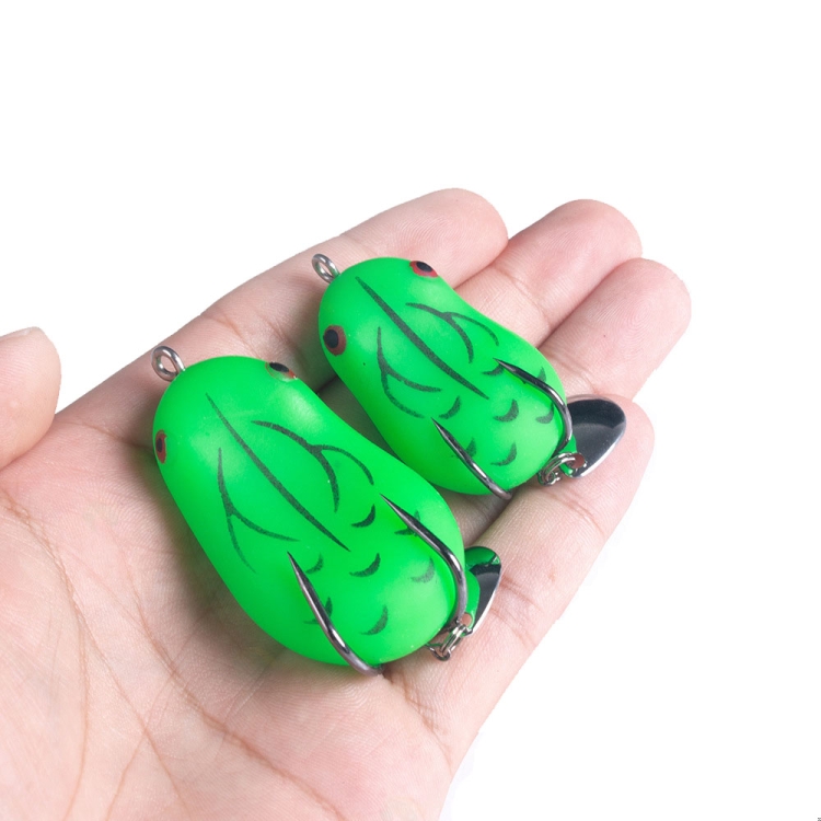 2 PCS HENGJIA Lure Sequins Double Hook Thunder Frog, Specification: 5cm  14g(Black White Stripes)