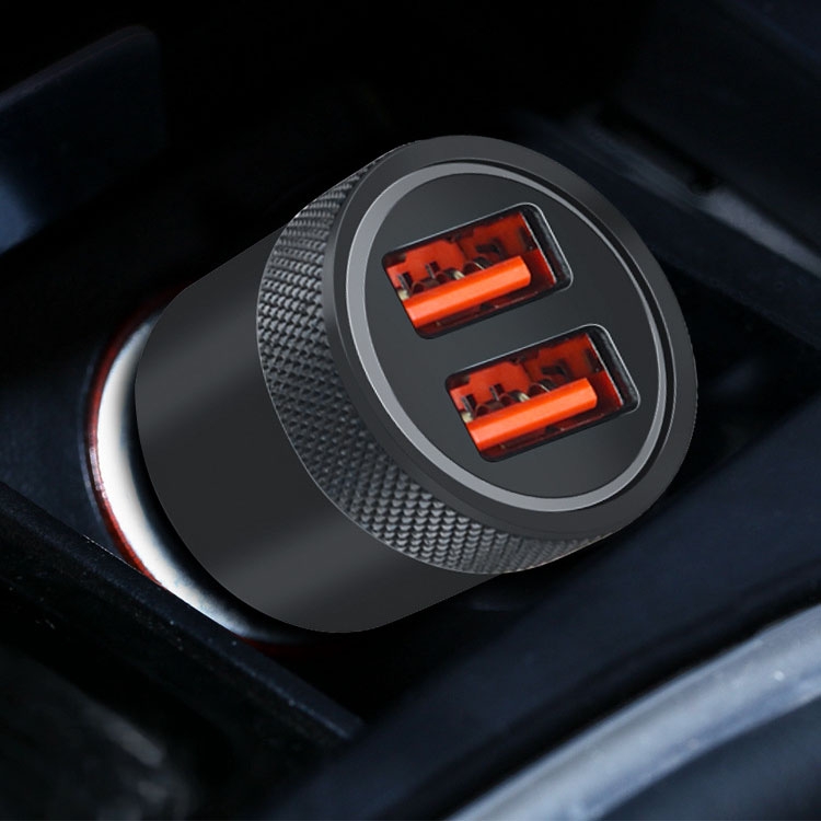 Aluminum Alloy Cigarette Lighter Applicable Car Charger, Model: Gray QCPD Aluminum Alloy Cigarette Lighter Applicable Car Charger, Model: Gray QCPD