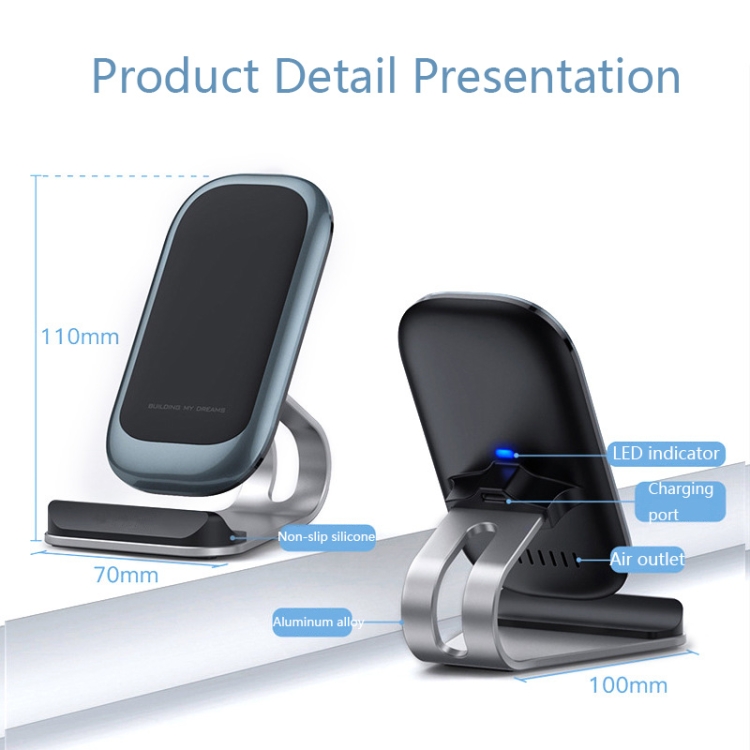 Z01 15W Multifunctional Desktop Wireless Charger with Stand Function, Spec: MCU (Black) Z01 15W Multifunctional Desktop Wireless Charger with Stand Function, Spec: MCU (Black)