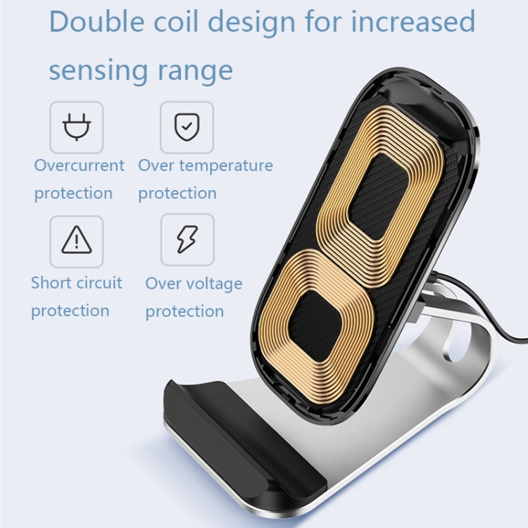 Z01 15W Multifunctional Desktop Wireless Charger with Stand Function, Spec: MCU (Black) Z01 15W Multifunctional Desktop Wireless Charger with Stand Function, Spec: MCU (Black)