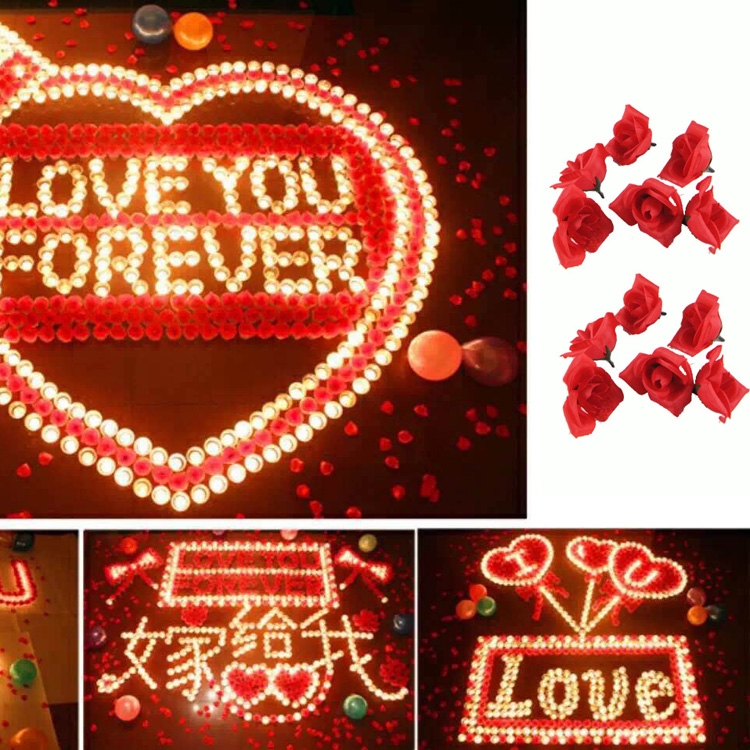 50pcs /Pack Simulation Rose Wedding Home Decoration Petals(Red)