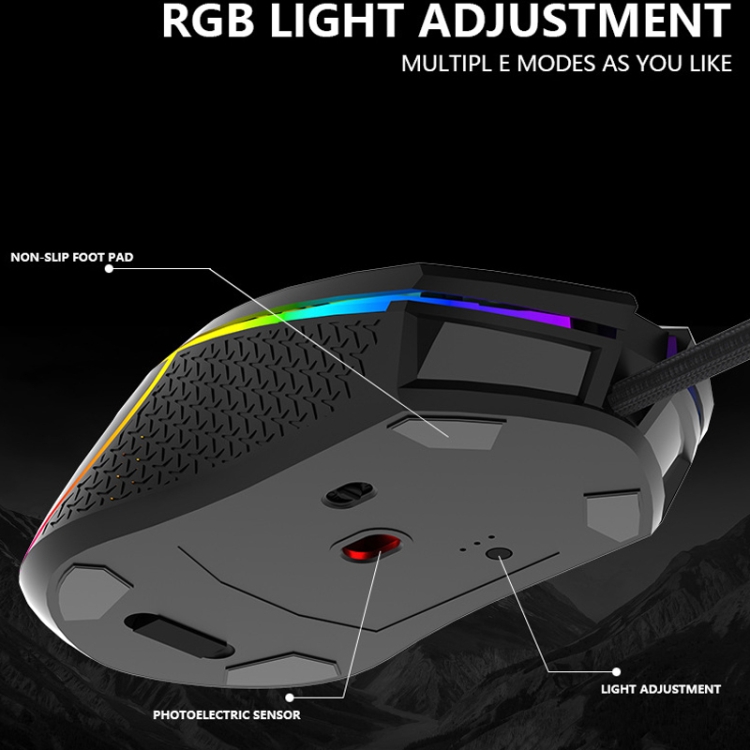 Leave S50 6Keys Macro Definición Programable RGB Iluminado Gaming Cableado con cable, Longitud del cable: 1.5m (azul) - B3
