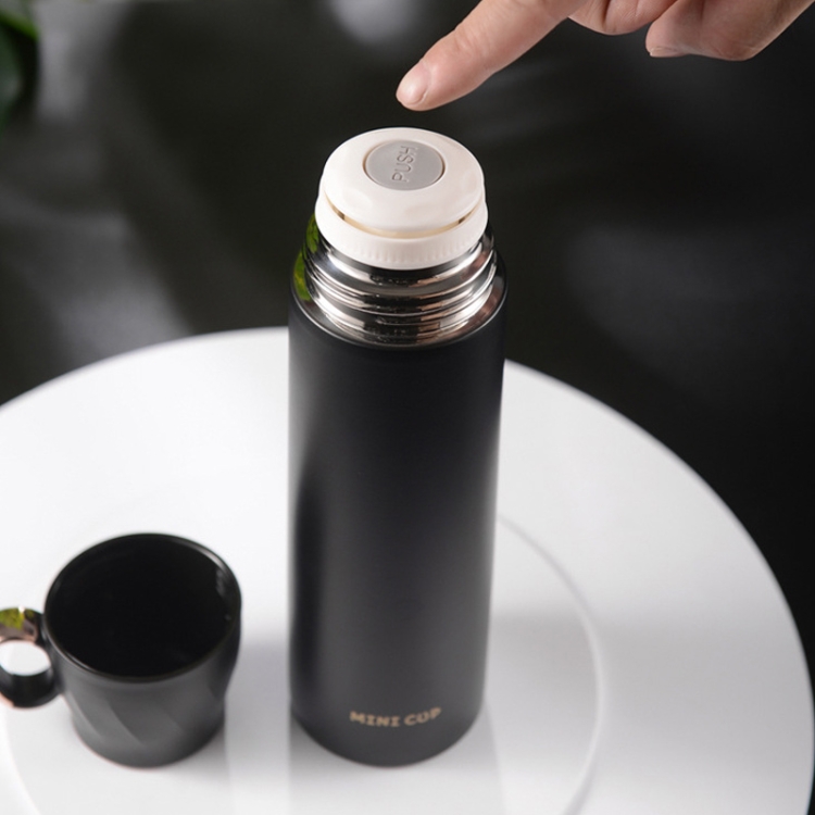 350ml 304 Stainless Steel Handy Cup with Lid Vacuum Insulation Cup(Black)