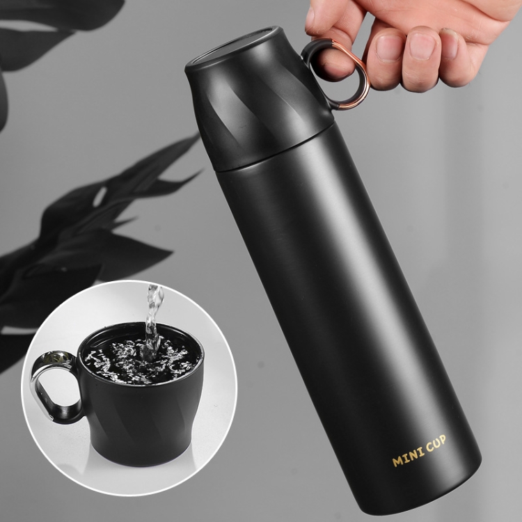 350ml 304 Stainless Steel Handy Cup with Lid Vacuum Insulation Cup(Black)