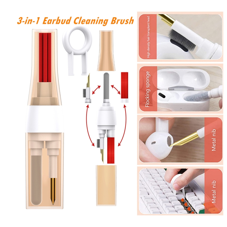 3 In 1 Lipstick Bluetooth Headset Cleaning Pen Computer Keyboard Cleaning Brush(White) 3 In 1 Lipstick Bluetooth Headset Cleaning Pen Computer Keyboard Cleaning Brush(White)