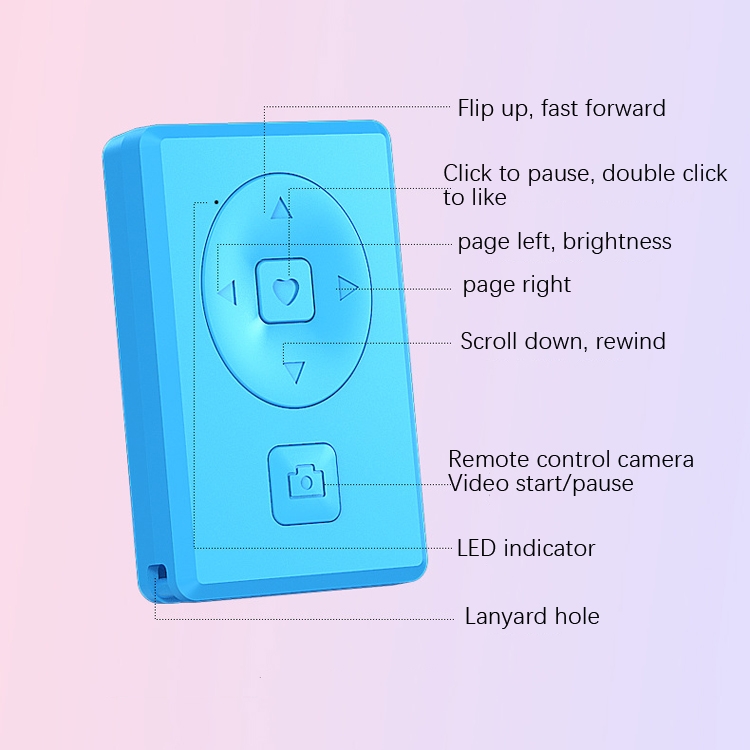 Wireless Camera Controller Mobile Phone Multi-Function Bluetooth Selfie, Colour: S1 Pink Bagged