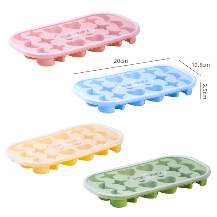 2pcs Silicone Ice Tray With Lid, 6-grid Soft Bottom Ice Cube Mold