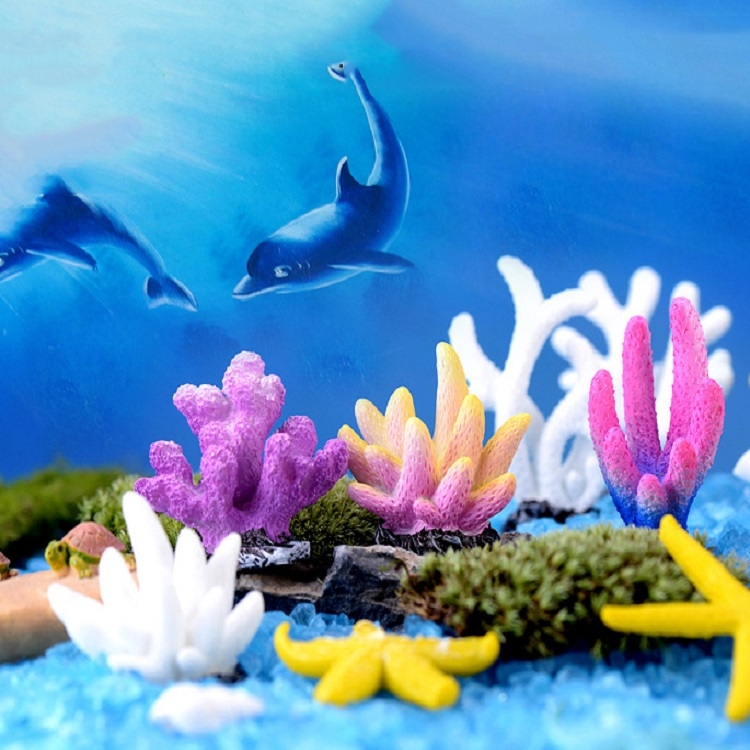 10 PCS Simulación Resina Aquarium Aquarium Fish Tank Pequeños Adornos, Color: No. 7 Colorido - B2