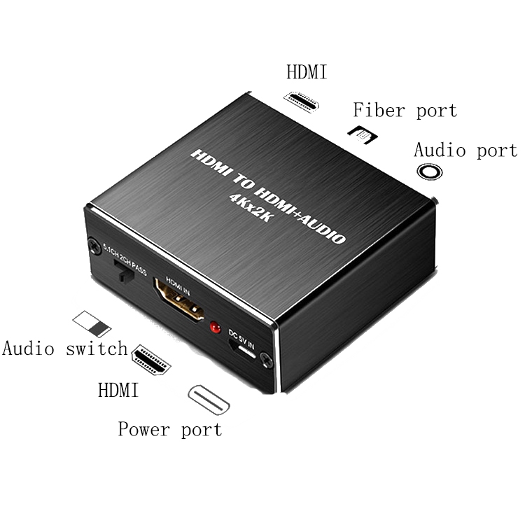 Separador de audio HDMI a HDMI + AUDIO (NEGRO) - B1