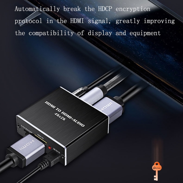 Separador de audio HDMI a HDMI + AUDIO (NEGRO) - B4