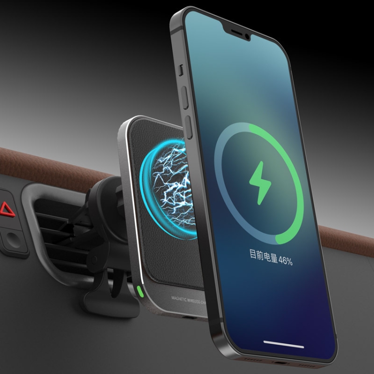 15W Magnetic Wireless Charge Bracket Applicable For IPhone 12/13, Shape: Aluminum Alloy(Black) 15W Magnetic Wireless Charge Bracket Applicable For IPhone 12/13, Shape: Aluminum Alloy(Black)