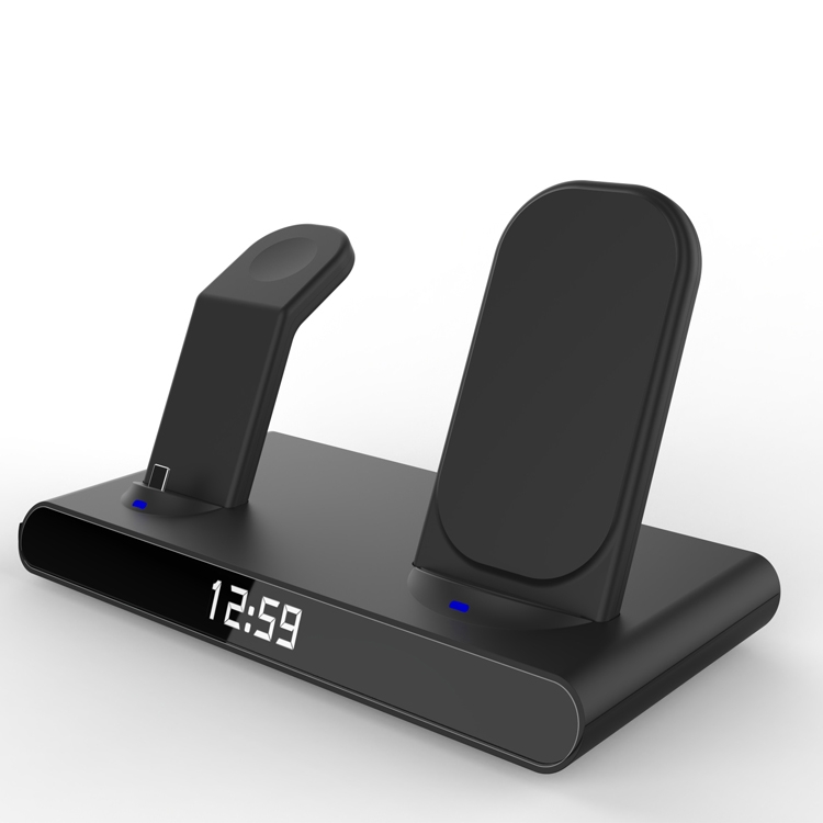 SY-011 15W Wireless Fast Charge Stand Clock Three-in-One Folding Wireless Charger(Black) SY-011 15W Wireless Fast Charge Stand Clock Three-in-One Folding Wireless Charger(Black)