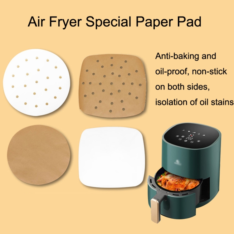 3 sets Fryer Air Fryer Papel especial Papel de carne a la parrilla Papel  absorbido de aceite, Color Partido aleatorio, Estilo: Redondo con agujero  (20 cm)