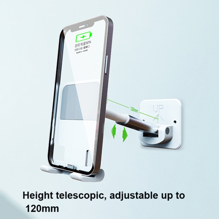 2 PCS T11 Wall Paste Mobile Phone Bracket Foldable Lift Bathroom Kitchen Wall Bracket(White) 2 PCS T11 Wall Paste Mobile Phone Bracket Foldable Lift Bathroom Kitchen Wall Bracket(White)