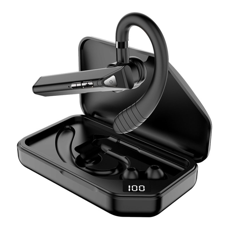Bluetooth ENC Call Noise Reduction Hanging Earphones, Style: Qualcomm Chip With Charged Bin Bluetooth ENC Call Noise Reduction Hanging Earphones, Style: Qualcomm Chip With Charged Bin