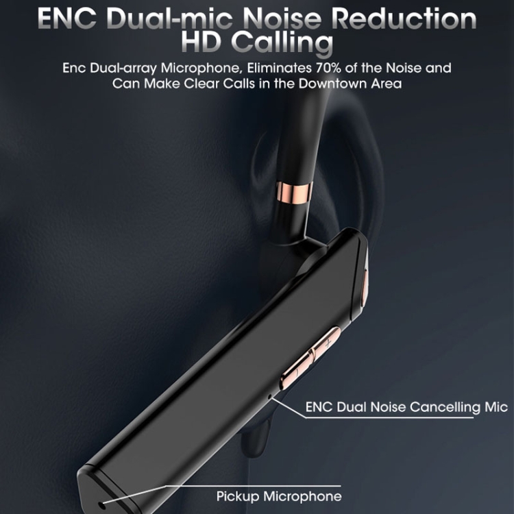 Bluetooth ENC Call Noise Reduction Hanging Earphones, Style: Qualcomm Chip With Charged Bin Bluetooth ENC Call Noise Reduction Hanging Earphones, Style: Qualcomm Chip With Charged Bin