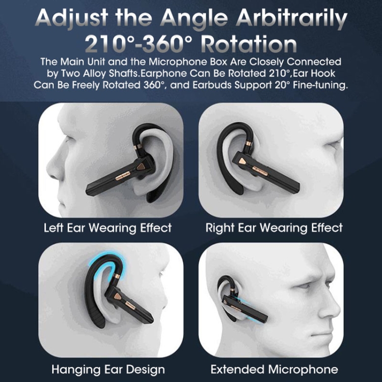 Bluetooth ENC Call Noise Reduction Hanging Earphones, Style: Qualcomm Chip Single Earphone Bluetooth ENC Call Noise Reduction Hanging Earphones, Style: Qualcomm Chip Single Earphone