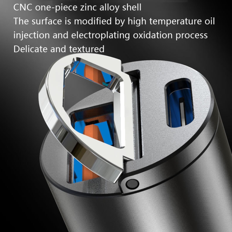 Car Fast Charge One Drag Two Cigarette Conversion Plugs, Model: PD+QC(Tarnish) Car Fast Charge One Drag Two Cigarette Conversion Plugs, Model: PD+QC(Tarnish)