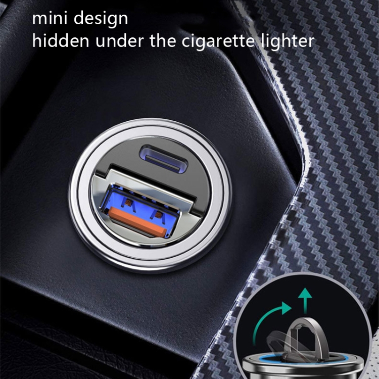 Car Fast Charge One Drag Two Cigarette Conversion Plugs, Model: PD+QC(Tarnish) Car Fast Charge One Drag Two Cigarette Conversion Plugs, Model: PD+QC(Tarnish)