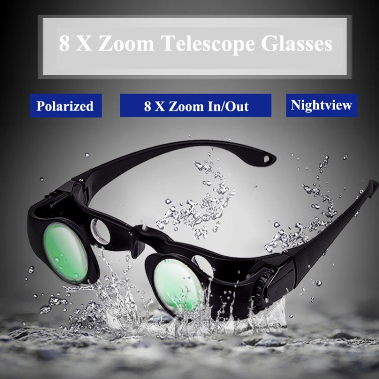 8x Fishing Binoculars Zoomable Telescope Glasses ,Style: Telescope+Gray  Yellow Clip