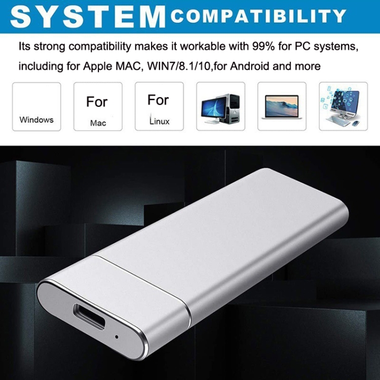 thumbnail image 2 of Solid State Mobile Hard Drive 500GB-16TB Portable SSD Ultra-Thin Mini 2 of 11