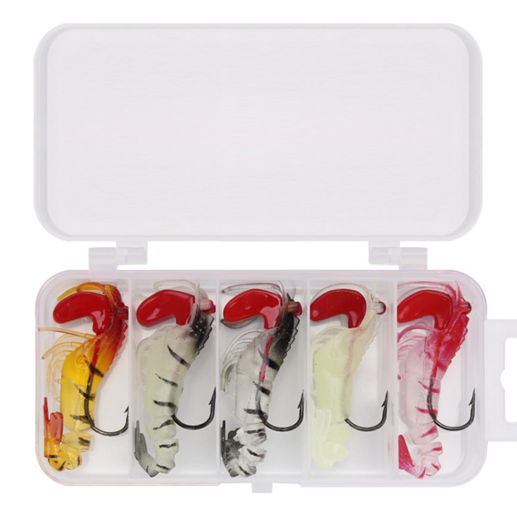 5 Color / Set Multi-section Lead Head Soft Shrimp Fake Bait