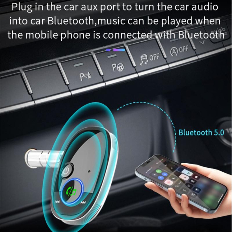 Récepteur Bluetooth de voiture Lecteur de musique Convertisseur audio sans  fil (noir)