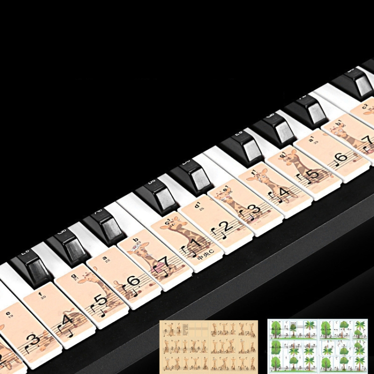 M52 88/76/61/54/49 Keys Piano Keyboard Stickers(Giraffe) - B1