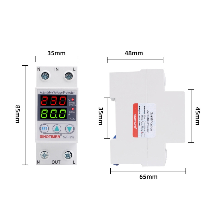 SINOTIMER SVP-916 Adjustable Self-resetting Over-voltage Under-voltage ...