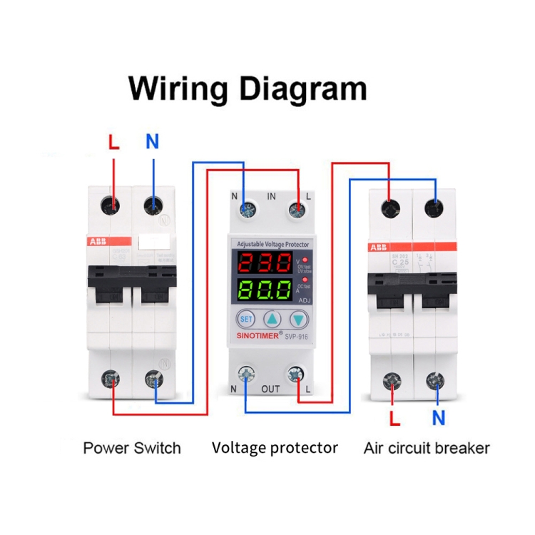 SINOTIMER SVP-916 Adjustable Self-resetting Over-voltage Under-voltage ...