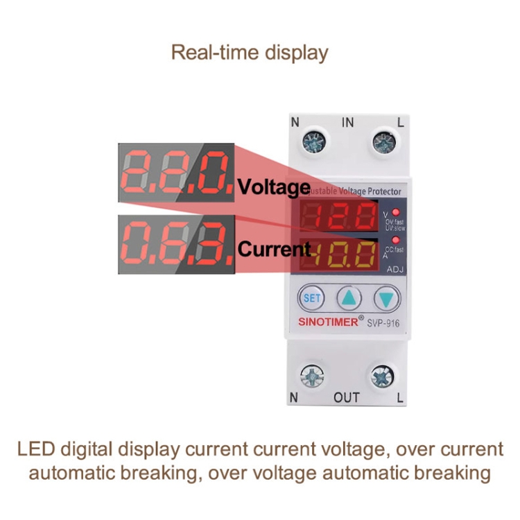 Din Rail 230V Automatic Reset Over And Under Voltage Protective Device