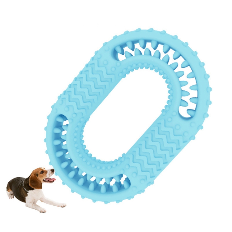 2 PCS Dog Circle Clean Dientes limpios Fun Training Interactive Toys (rosa claro) - B5