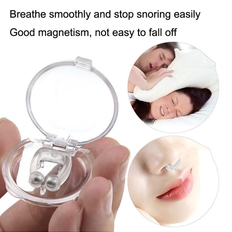 10 PCS Mini Portable Silicone Magnetic Snoring Stopper(Transparent) - B5