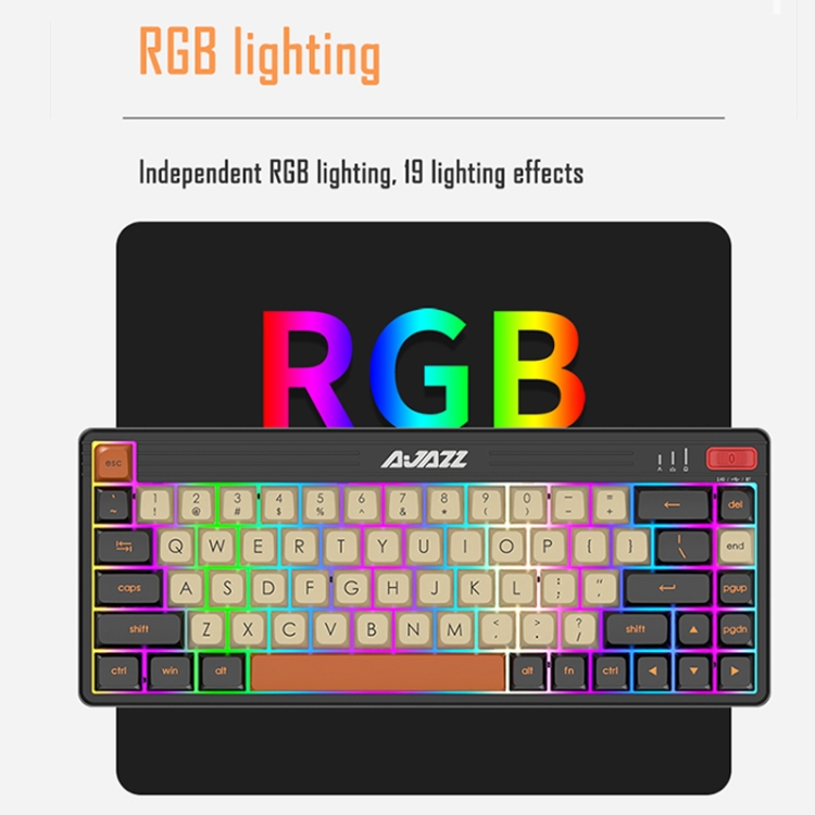 Keyboard Computer 69 Ajazz K690T 69-key Wireless+Bluetooth+Wired Mechanical RGB Gaming ...
