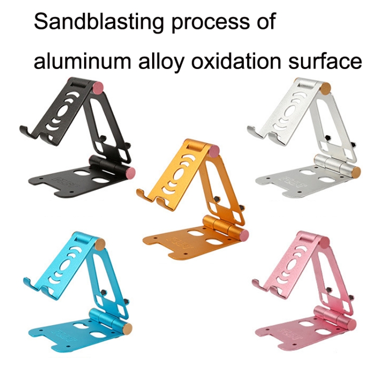 XY-02 Folding Live Aluminum Alloy Desktop Tablet Computer Mobile Phone Bracket(Black)