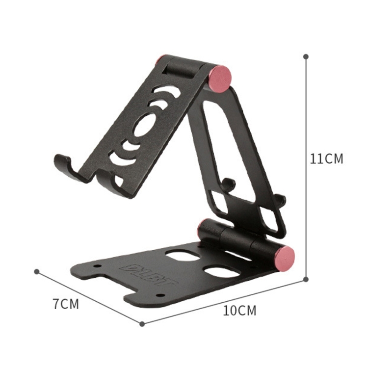 XY-02 Folding Live Aluminum Alloy Desktop Tablet Computer Mobile Phone Bracket(Black)