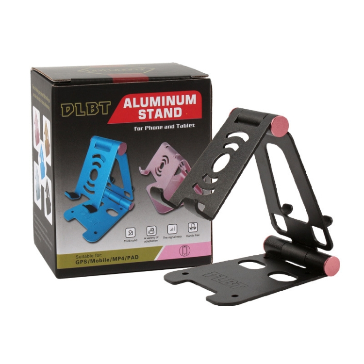 XY-02 Folding Live Aluminum Alloy Desktop Tablet Computer Mobile Phone Bracket(Black)
