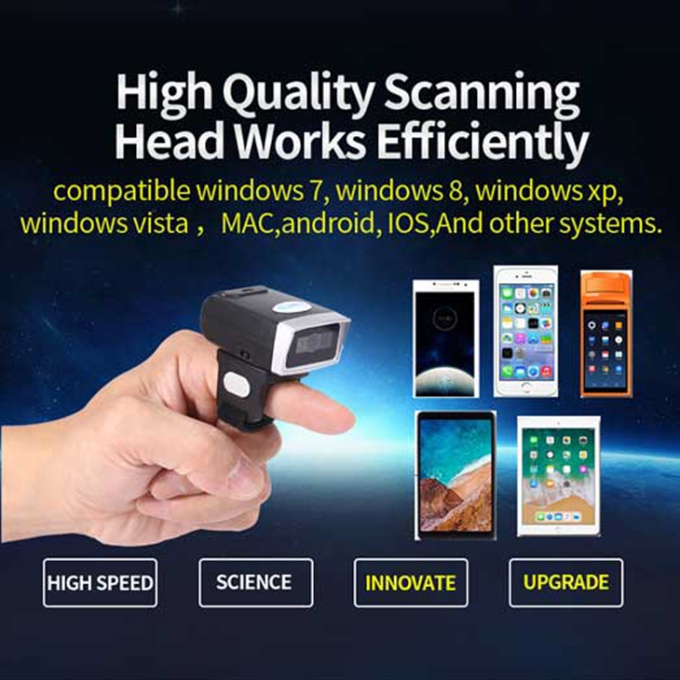 EVAWGIB DL-D604P Código QR Inalámbrico Bluetooth Usable Portátil Escáner de anillo de 360 ​​grados - 5