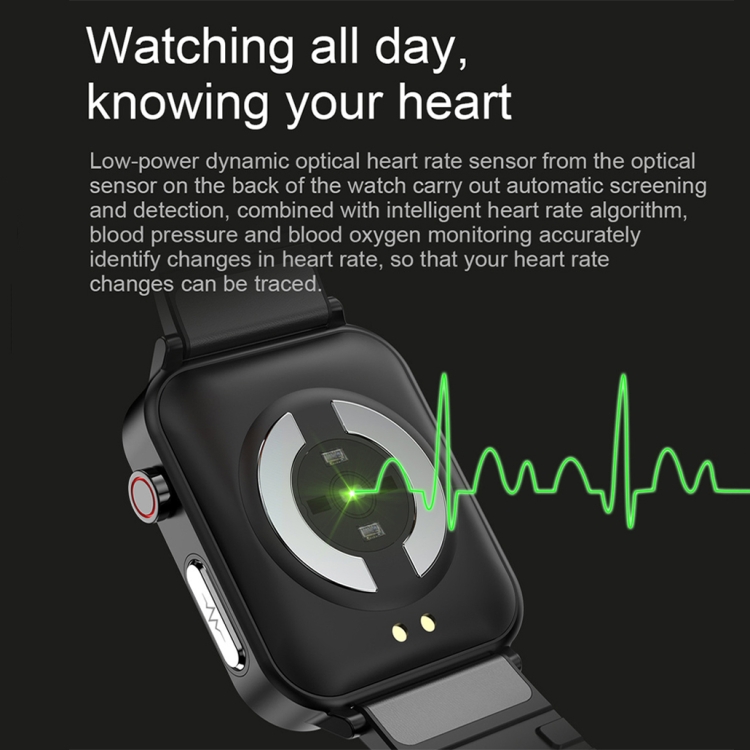 Préstamo E86 1.7 pulgadas Monitoreo de frecuencia cardíaca Smart Bluetooth Watch, Color: Rojo - B6