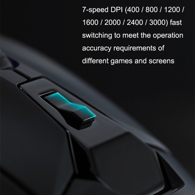Rapoo V330 6200DPI 10 Keys Symphony RGB Gaming Wired Mechanical Mouse (negro) - B5