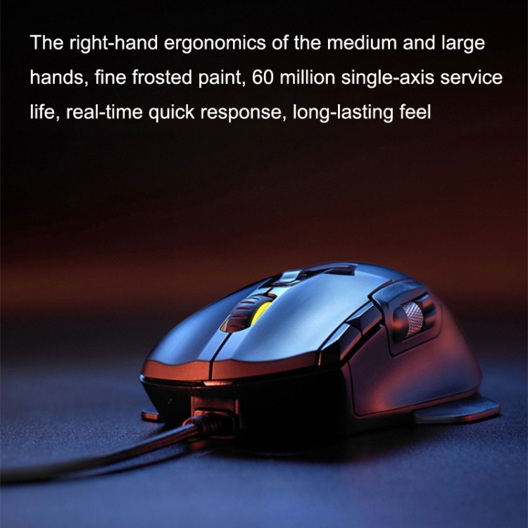 Rapoo V330 6200DPI 10 Keys Symphony RGB Gaming Wired Mechanical Mouse (negro) - B6