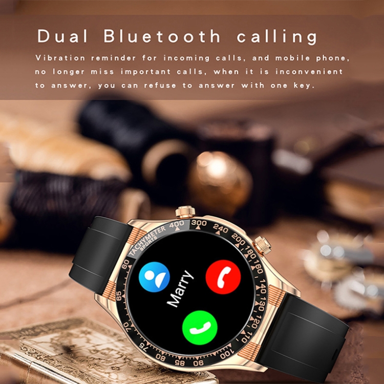 PRUEBA E18 Pro Smart Smart Bluetooth Llamado reloj con función NFC, color: acero dorado - B2