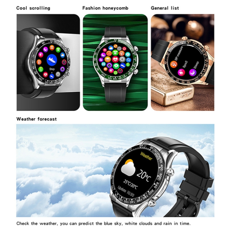 PRUEBA E18 Pro Smart Smart Bluetooth Llamado reloj con función NFC, color: acero dorado - B5