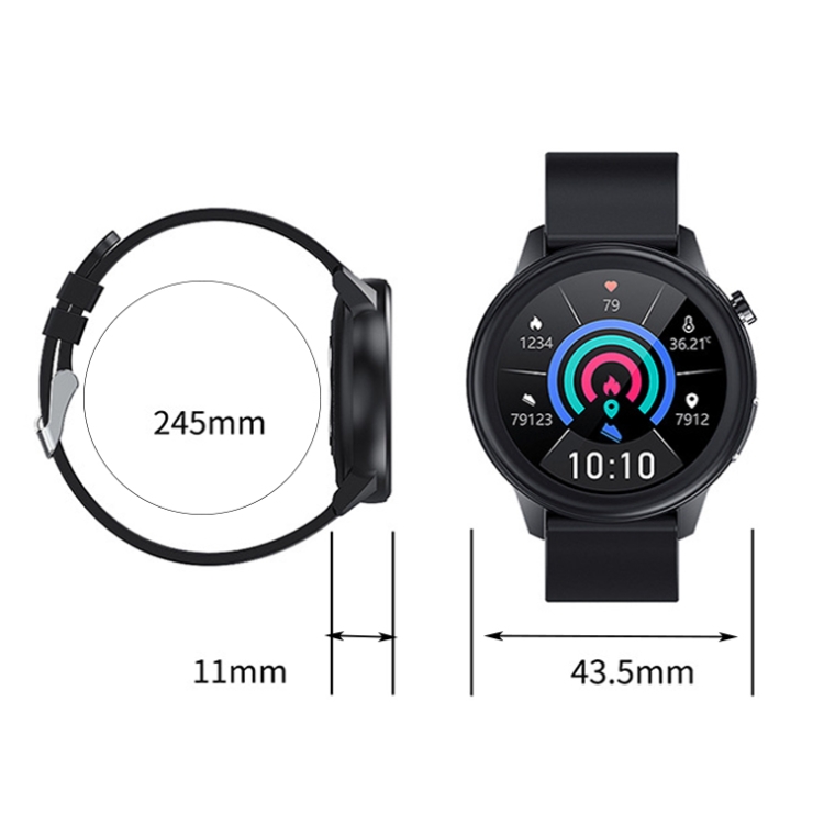 Préstamo E80 1.3 pulgadas Detección de frecuencia cardíaca Reloj inteligente, color: cuero negro - B2