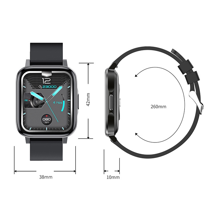 Préstamo F60 de 1.7 pulgadas Detección de temperatura corporal Smart Watch (rojo) - B2