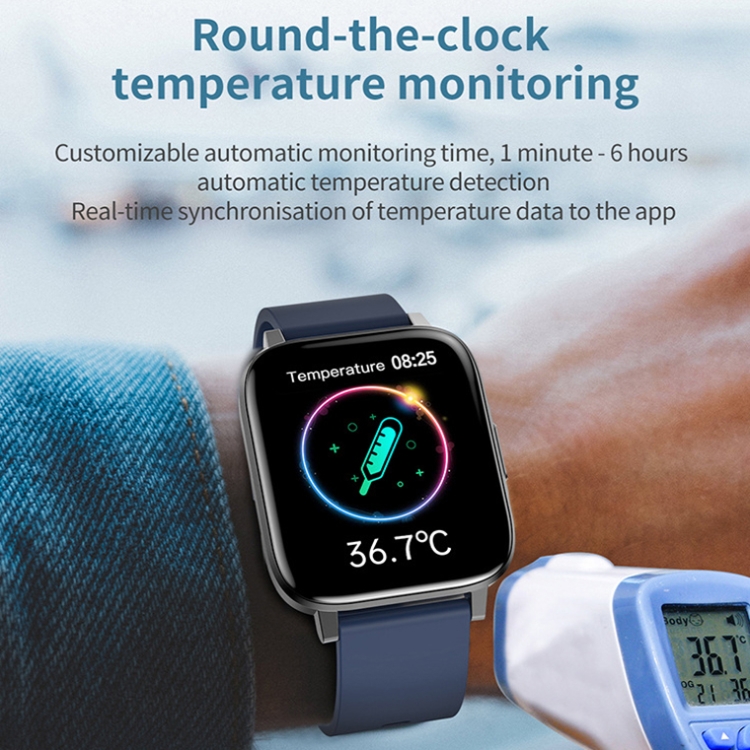 Préstamo F60 de 1.7 pulgadas Detección de temperatura corporal Smart Watch (rojo) - B4